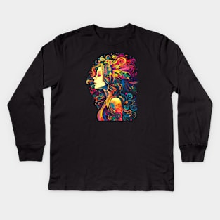 Psychedelic Angel #3 Kids Long Sleeve T-Shirt